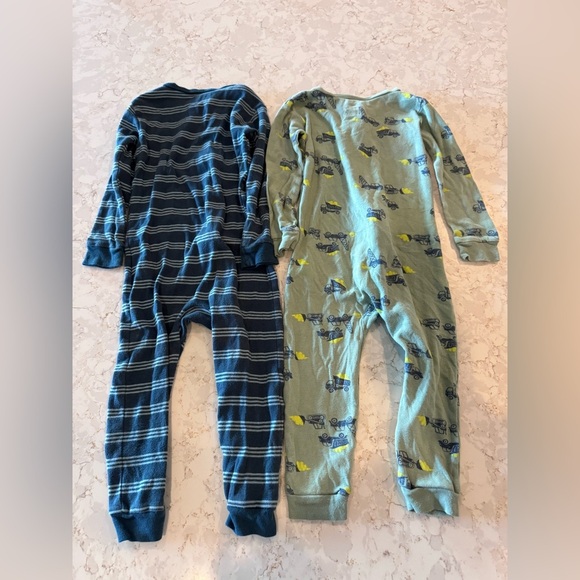 2T - simple joys by carters- Blue and Green Kids One Piece Pajamas - Picture 2 of 11
